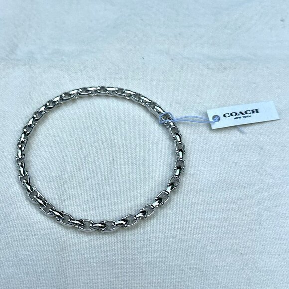 Coach Silver Interlocking "C" Bangle - Picture 2 of 4